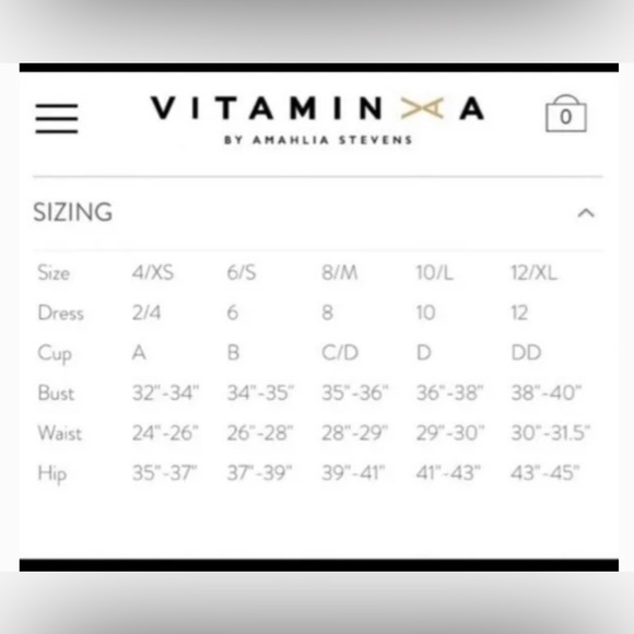 NEW VITAMIN A Cosmo Bikini Top size Large/10 - Picture 10 of 11